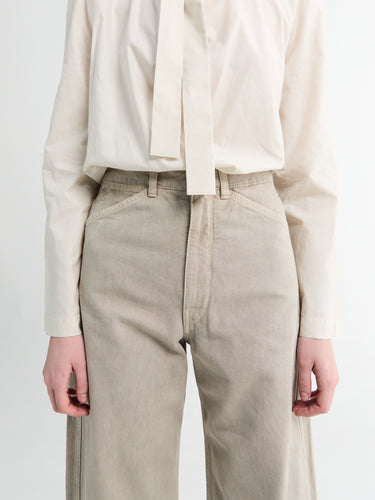 Lemaire - High Waisted Curved Pants in Moonstone