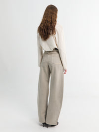 Lemaire - High Waisted Curved Pants in Moonstone