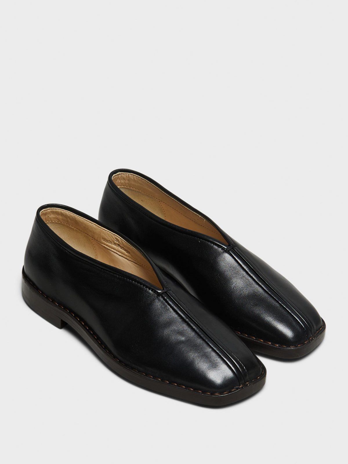 Lemaire - Flat Piped Slippers in Black