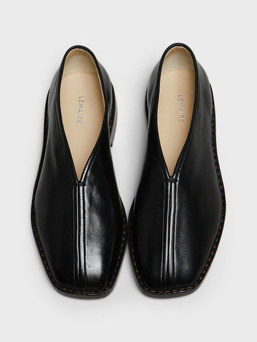 Lemaire - Flat Piped Slippers in Black