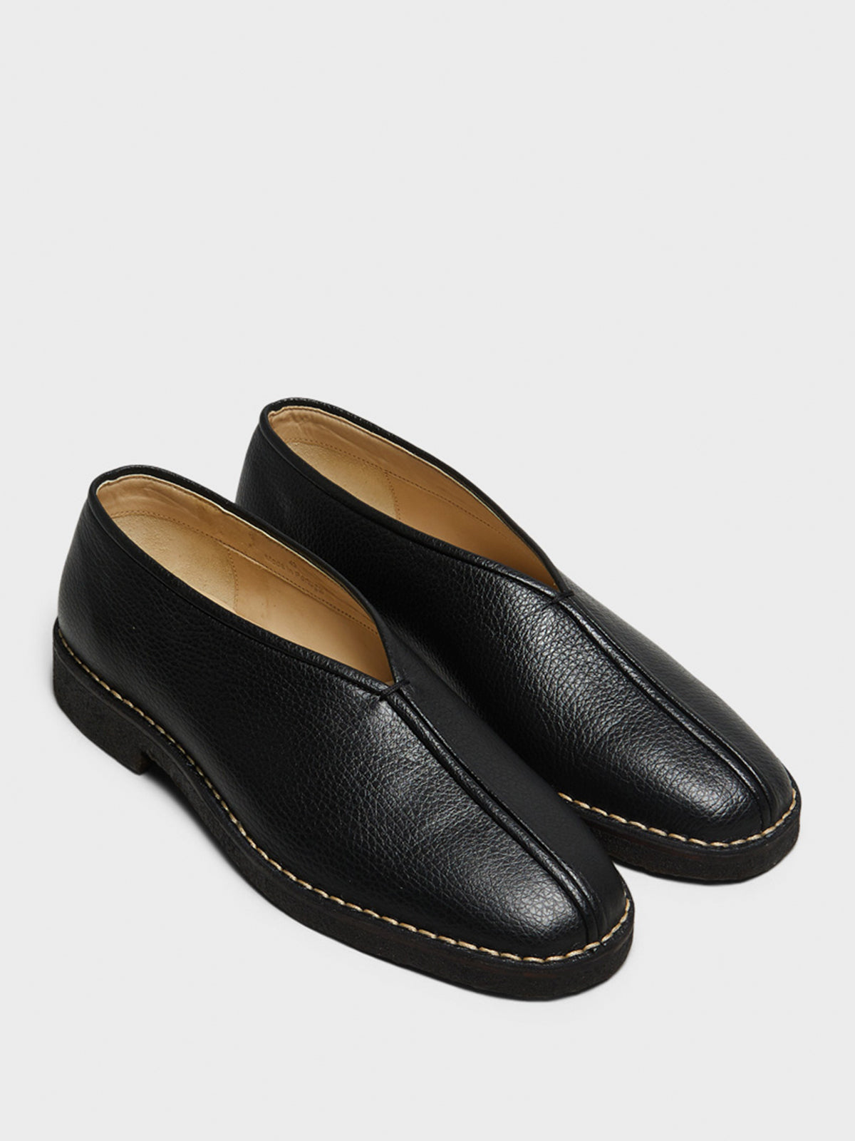 Lemaire - Flat Piped Crepe Slippers in Black