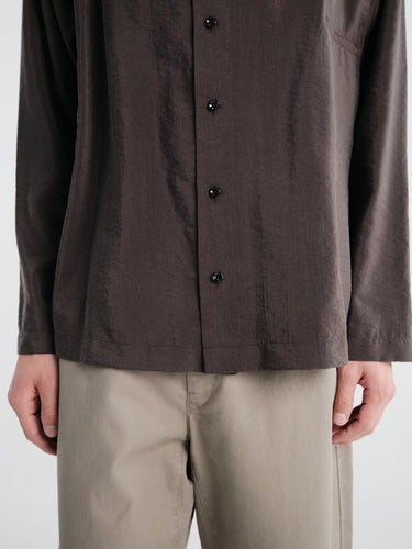 Lemaire - V-Neck Shirt in Licorice