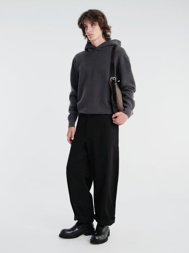 Lemaire - Hooded Sweater in Stone