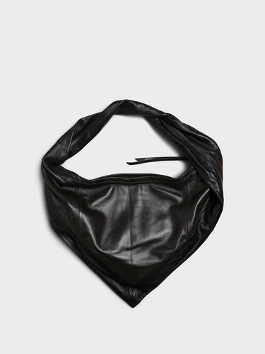 Lemaire - Small Scarf Bag in Black and Dark Chocolate