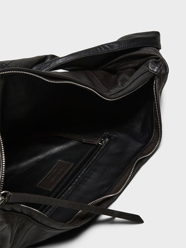 Lemaire - Small Scarf Bag in Black and Dark Chocolate