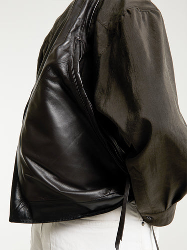 Lemaire - Small Scarf Bag in Black and Dark Chocolate