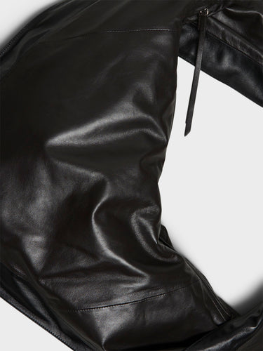 Lemaire - Scarf Bag in Black and Dark Chocolate