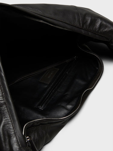 Lemaire - Scarf Bag in Black and Dark Chocolate