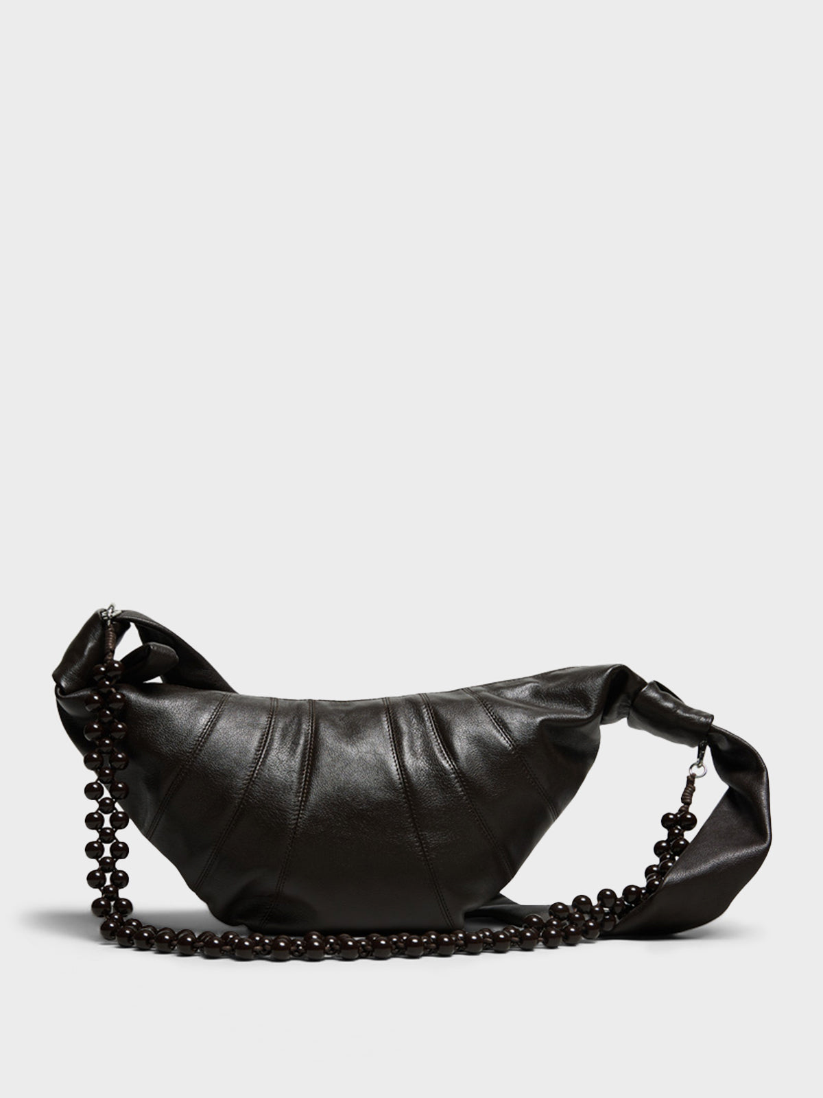 Lemaire - Pearls Medium Croissant Bag in Dark Chocolate