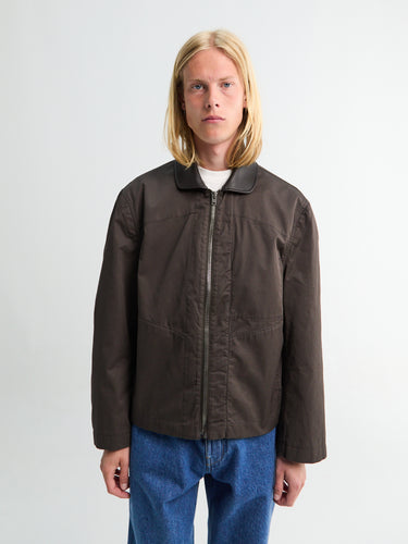 Lemaire - Leather Collar Blouson in Risretto
