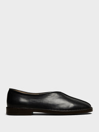 Lemaire - Flat Piped Slippers in Black and Dark Chocolate