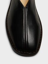 Lemaire - Flat Piped Slippers in Black and Dark Chocolate