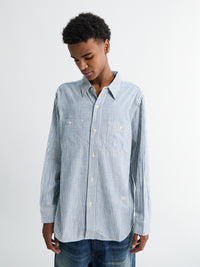 Levi's - Blue Tab Work Shirt in Indigo Blue Stripes