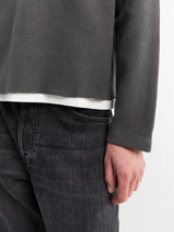 Lady White Co. - Cropped V-Neck Sweater in Pewter