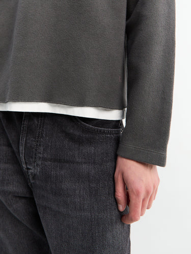 Lady White Co. - Cropped V-Neck Sweater in Pewter