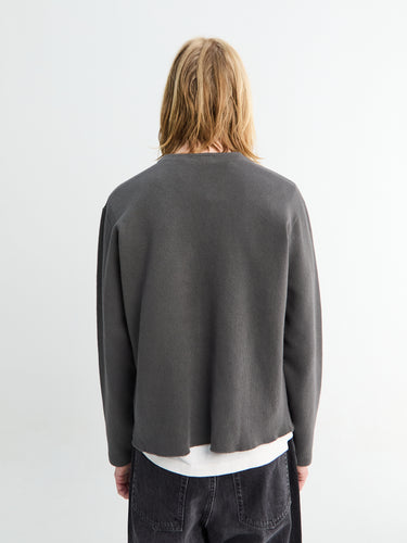 Lady White Co. - Cropped V-Neck Sweater in Pewter