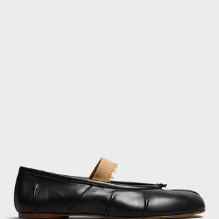 Maison Margiela - Tabi Flat Elastic Band Ballerina in Black and Nude