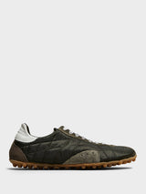 Maison Margiela - Sprinters Low Top Sneakers in Dark Green, White and Grey