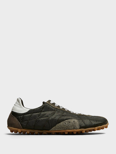 Maison Margiela - Sprinters Low Top Sneakers in Dark Green, White and Grey