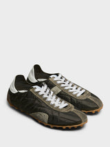Maison Margiela - Sprinters Low Top Sneakers in Dark Green, White and Grey