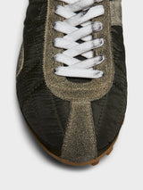Maison Margiela - Sprinters Low Top Sneakers in Dark Green, White and Grey