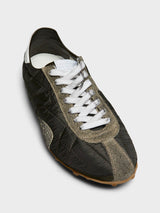 Maison Margiela - Sprinters Low Top Sneakers in Dark Green, White and Grey