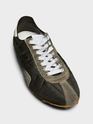 Maison Margiela - Sprinters Low Top Sneakers in Dark Green, White and Grey