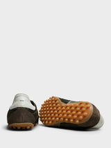 Maison Margiela - Sprinters Low Top Sneakers in Dark Green, White and Grey