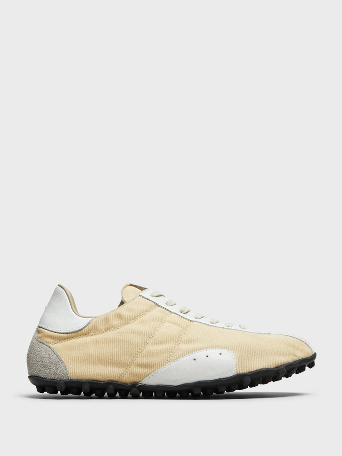 Maison Margiela - Sprinters Low Top Sneakers in Yellow Pale, White and Antique White