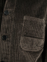 Meta Campania Collective - Bill Unlined Exaggerated Wale Cotton Corduroy Workwear Jacket in Brown