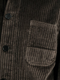 Meta Campania Collective - Bill Unlined Exaggerated Wale Cotton Corduroy Workwear Jacket in Brown