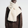 Meta Campania Collective - Solene Shearling Shawl in Natural White-Italian Lamb Shirling