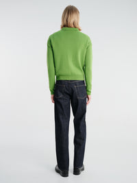 Meta Campania Collective - Jed Longsleeve Polo Shirt in Grass Green-Italian Mercerized Merino