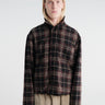 Meta Campania Collective - Bill Cropped Wool Check Creek Workwear Jacket in Black And Brown Check-Italian Creek Check Wool
