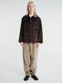 Meta Campania Collective - Ed Unlined Exaggerated Cotton Corduroy Drawstring Trousers in Taupe-Italian Wale Corduory Cotton