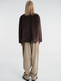 Meta Campania Collective - Ed Unlined Exaggerated Cotton Corduroy Drawstring Trousers in Taupe-Italian Wale Corduory Cotton