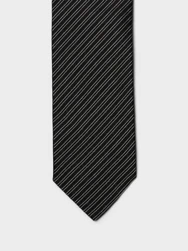 mfpen - Banquet Tie in Black Fine Stripe