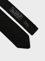 mfpen - Formal Tie in Black Knitted Stripe