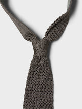 mfpen - Formal Tie in Grey Open Knit