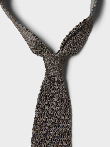 mfpen - Formal Tie in Grey Open Knit
