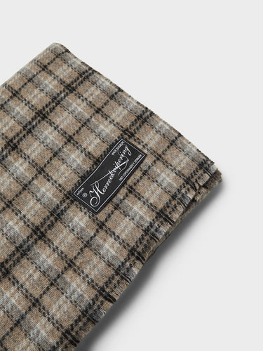 mfpen - Wool Scarf in Brown Double Faced Check