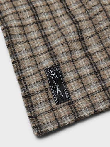 mfpen - Wool Scarf in Brown Double Faced Check