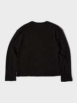 mfpen - Round Neck Sweater in Dark Brown Ajour Stripe