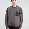 mfpen - Rolled Neck Long Sleeve T-shirt in Destroyed Grey
