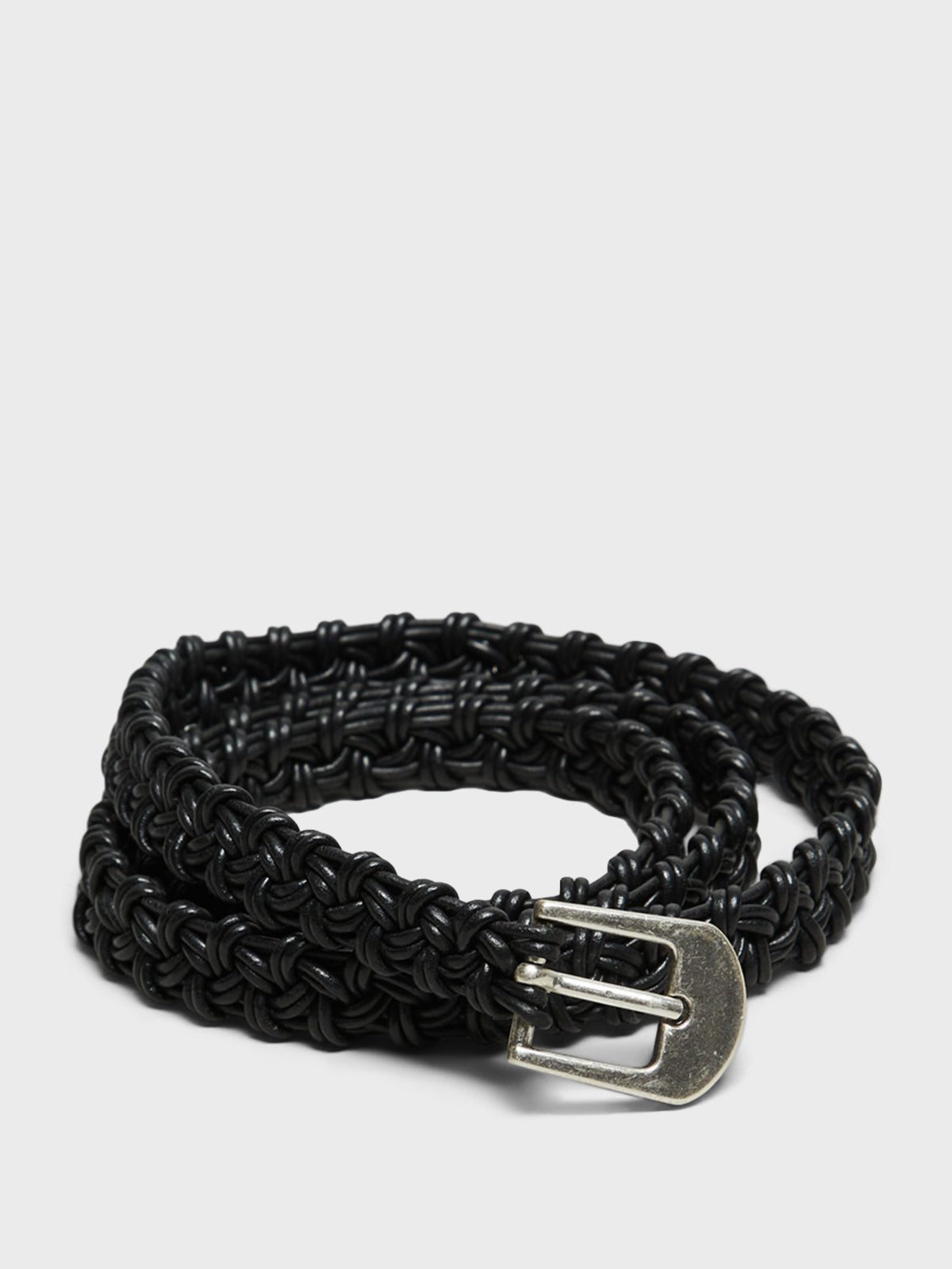 mfpen - Hand-Braided Leather Belt in Black