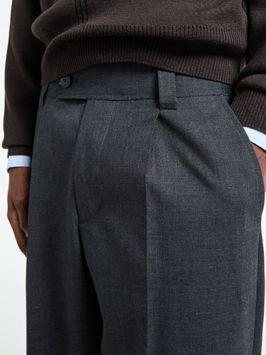 mfpen - Patch Trousers in Grey Worsted Wool