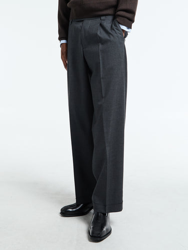 mfpen - Patch Trousers in Grey Worsted Wool
