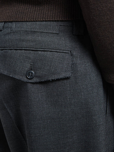 mfpen - Patch Trousers in Grey Worsted Wool
