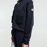 Moncler - Knit Accent Cotton Zip-Up Hoodie in Navy Blue