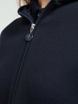 Moncler - Knit Accent Cotton Zip-Up Hoodie in Navy Blue